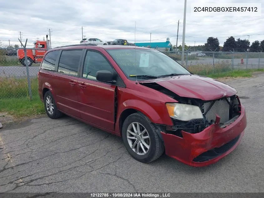 2014 Dodge Grand Caravan Se VIN: 2C4RDGBGXER457412 Lot: 12122785