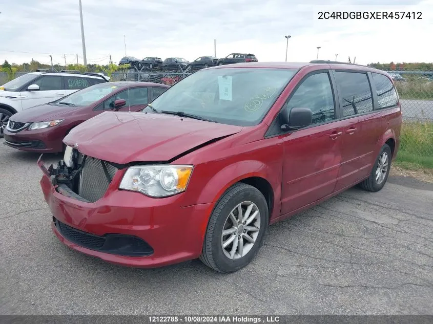 2014 Dodge Grand Caravan Se VIN: 2C4RDGBGXER457412 Lot: 12122785