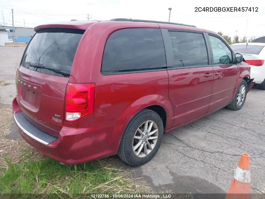 2014 Dodge Grand Caravan Se VIN: 2C4RDGBGXER457412 Lot: 12122785