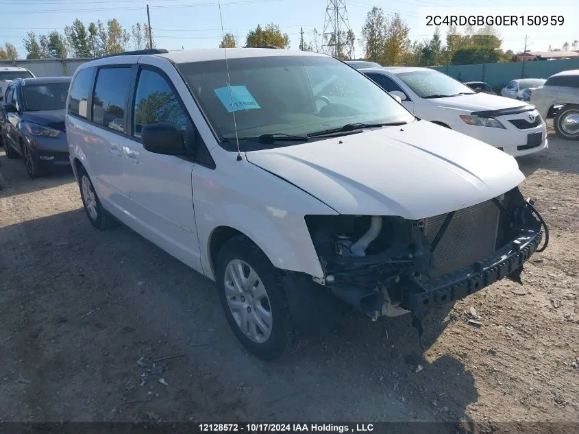 2C4RDGBG0ER150959 2014 Dodge Grand Caravan Se/Sxt