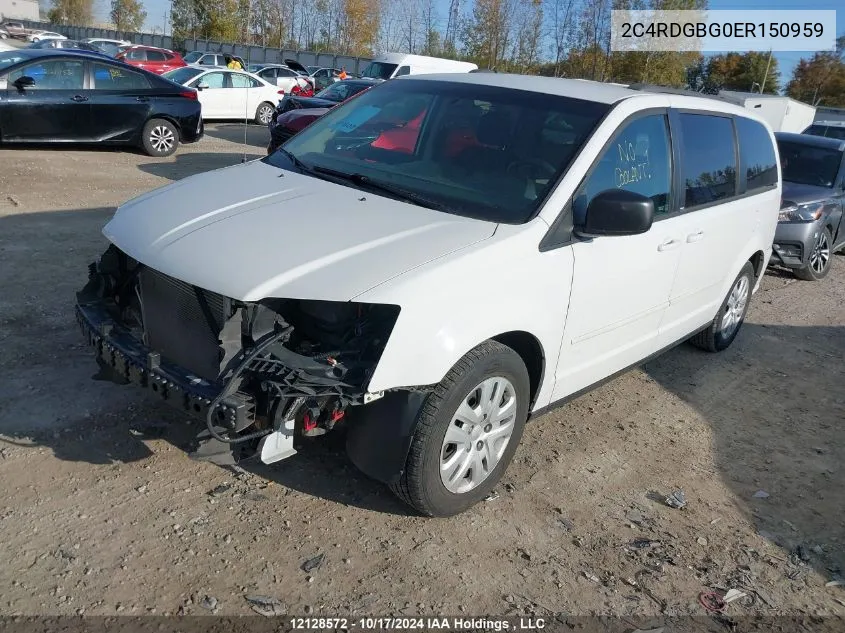 2C4RDGBG0ER150959 2014 Dodge Grand Caravan Se/Sxt