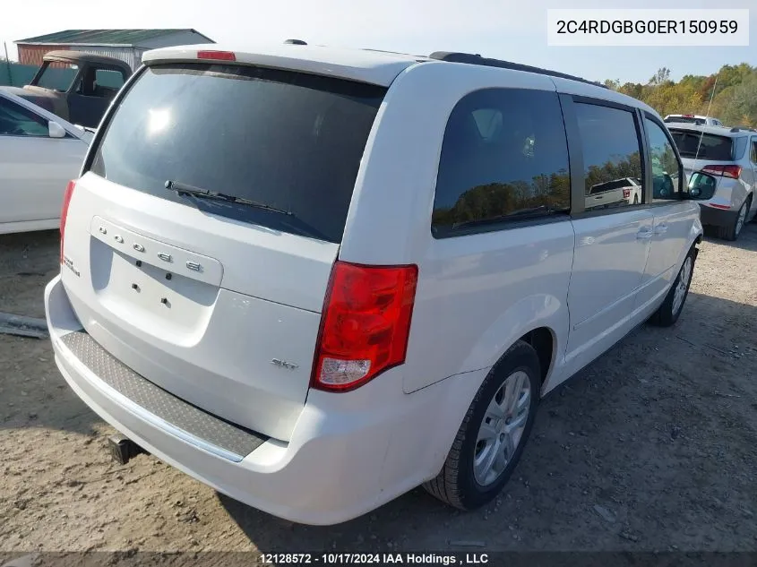 2014 Dodge Grand Caravan Se/Sxt VIN: 2C4RDGBG0ER150959 Lot: 12128572