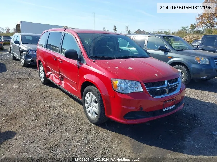 2014 Dodge Grand Caravan Se VIN: 2C4RDGBG5ER312195 Lot: 12133204