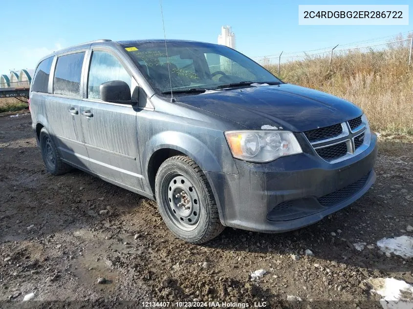 2C4RDGBG2ER286722 2014 Dodge Grand Caravan Se/Sxt