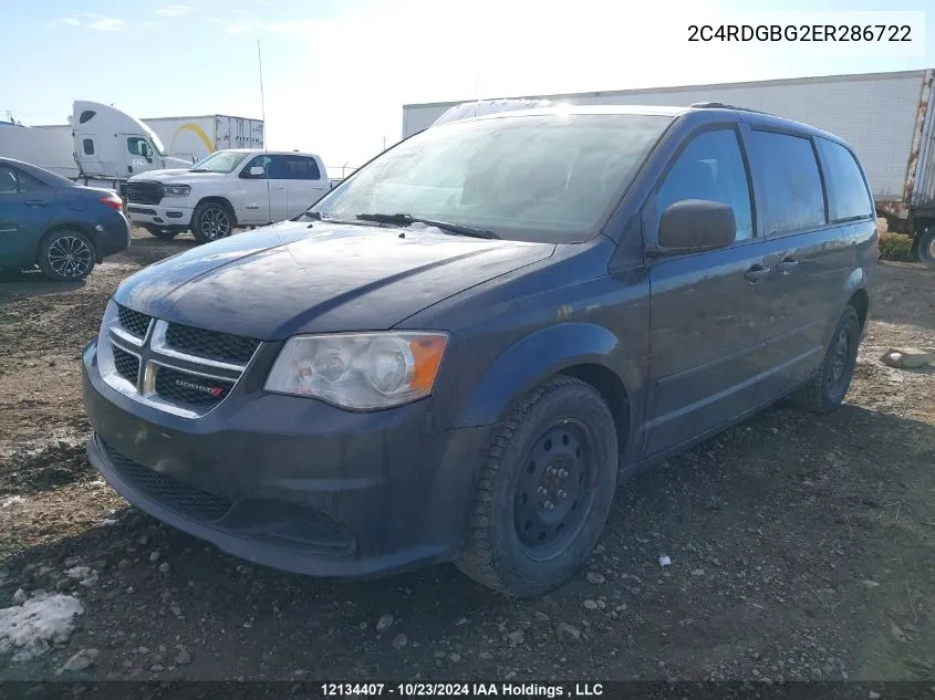 2014 Dodge Grand Caravan Se/Sxt VIN: 2C4RDGBG2ER286722 Lot: 12134407