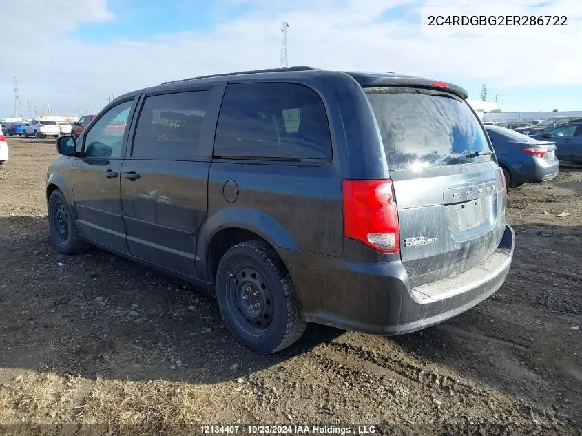 2014 Dodge Grand Caravan Se/Sxt VIN: 2C4RDGBG2ER286722 Lot: 12134407