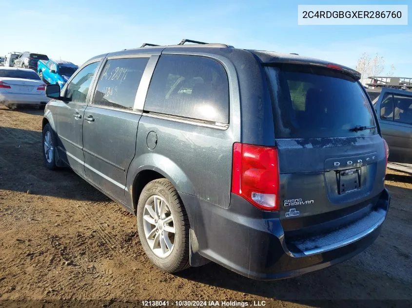 2014 Dodge Grand Caravan Se VIN: 2C4RDGBGXER286760 Lot: 12138041