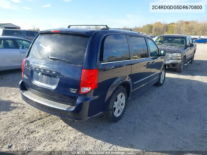 2014 Dodge Caravan VIN: 2C4RDGDG5DR670800 Lot: 12138773