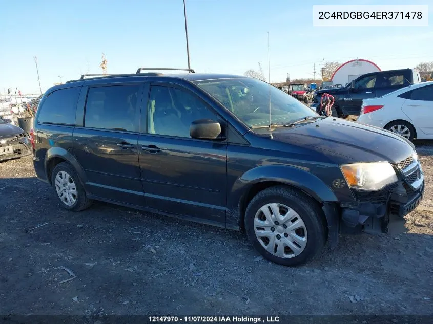 2C4RDGBG4ER371478 2014 Dodge Grand Caravan Se 30Th Anniversary