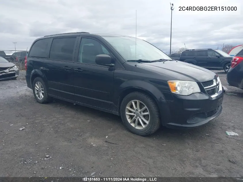 2014 Dodge Grand Caravan Se/Sxt VIN: 2C4RDGBG2ER151000 Lot: 12151653