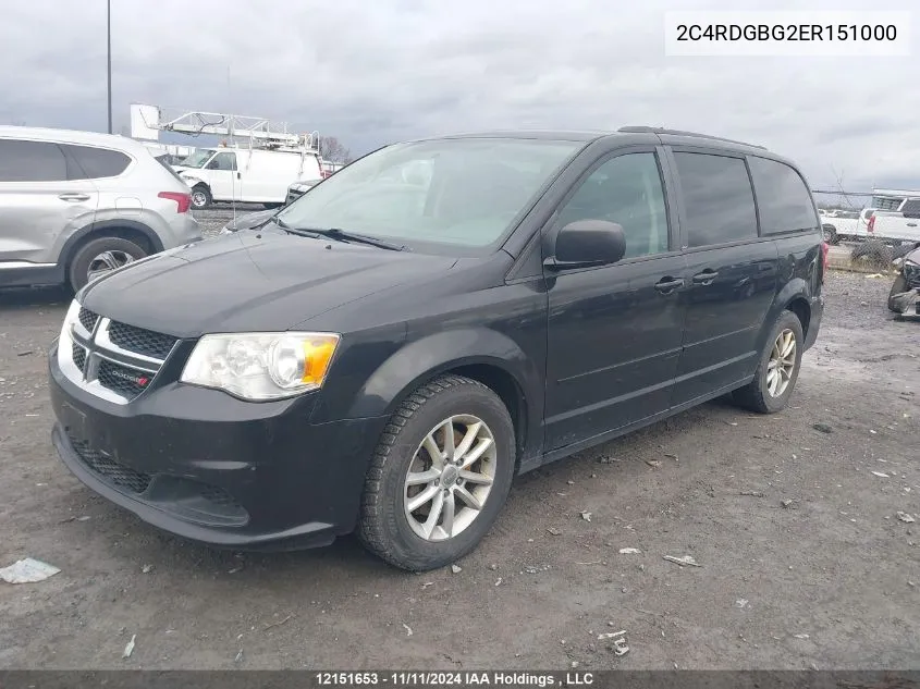 2014 Dodge Grand Caravan Se/Sxt VIN: 2C4RDGBG2ER151000 Lot: 12151653