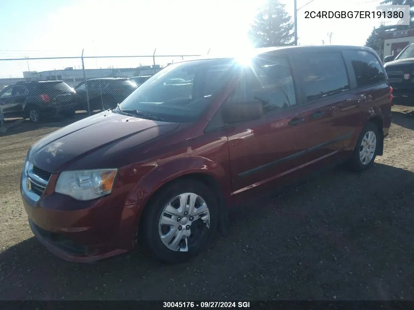 2014 Dodge Grand Caravan Se VIN: 2C4RDGBG7ER191380 Lot: 30045176