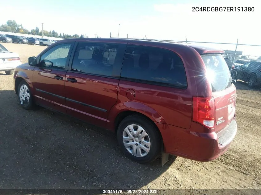 2014 Dodge Grand Caravan Se VIN: 2C4RDGBG7ER191380 Lot: 30045176