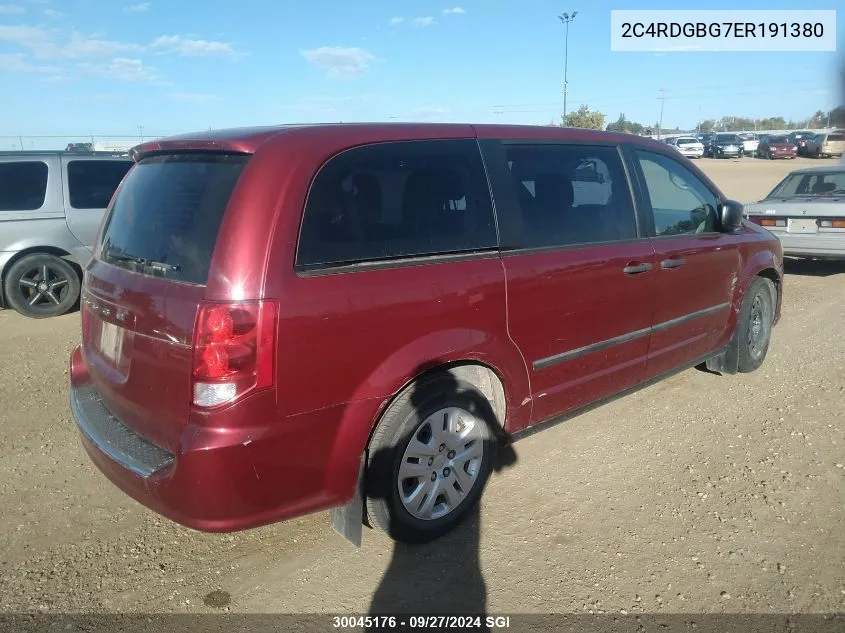 2014 Dodge Grand Caravan Se VIN: 2C4RDGBG7ER191380 Lot: 30045176