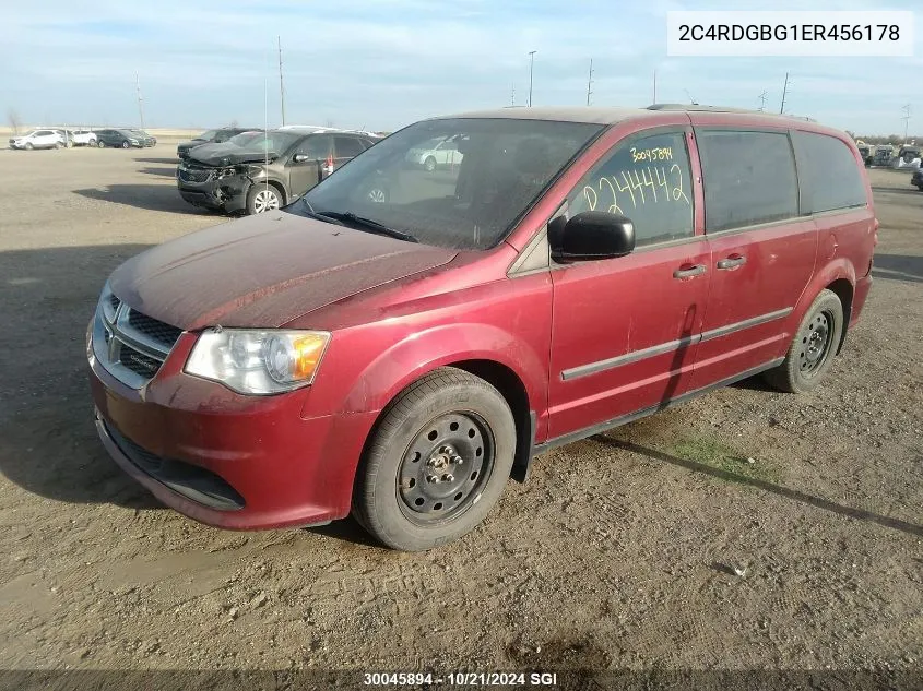 2014 Dodge Grand Caravan Se VIN: 2C4RDGBG1ER456178 Lot: 30045894