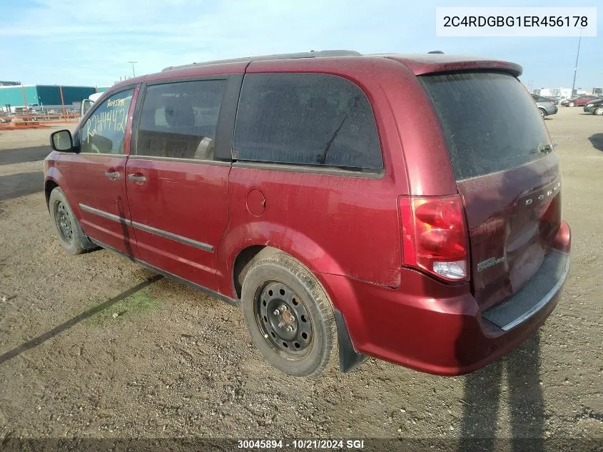 2014 Dodge Grand Caravan Se VIN: 2C4RDGBG1ER456178 Lot: 30045894