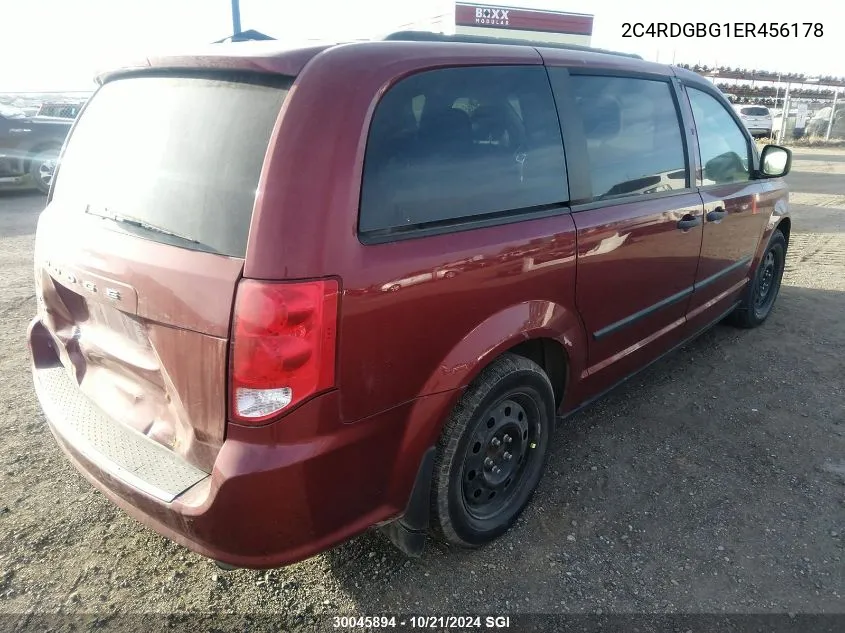 2014 Dodge Grand Caravan Se VIN: 2C4RDGBG1ER456178 Lot: 30045894