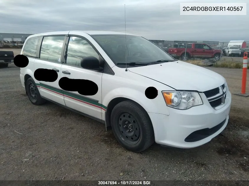 2C4RDGBGXER140567 2014 Dodge Grand Caravan Se