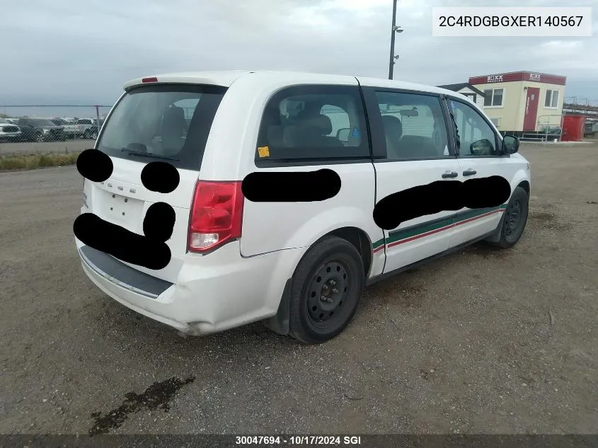 2C4RDGBGXER140567 2014 Dodge Grand Caravan Se