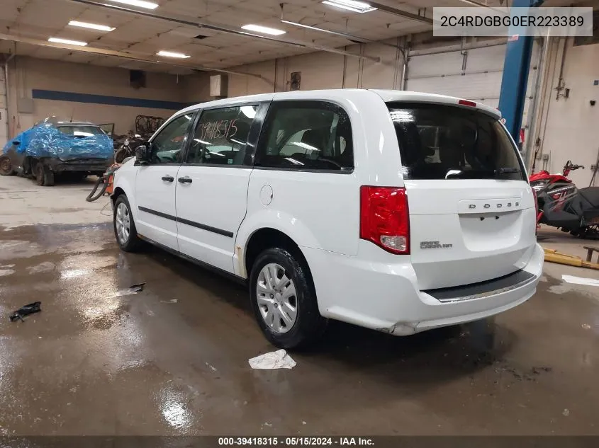 2014 Dodge Grand Caravan American Value Pkg VIN: 2C4RDGBG0ER223389 Lot: 39418315