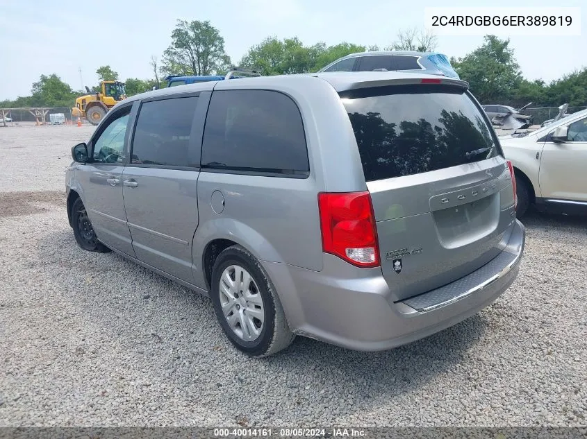 2014 Dodge Grand Caravan Se VIN: 2C4RDGBG6ER389819 Lot: 40014161