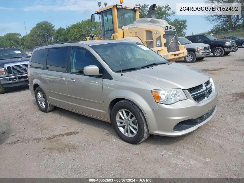 2014 Dodge Grand Caravan Sxt VIN: 2C4RDGCG7ER162492 Lot: 40052603