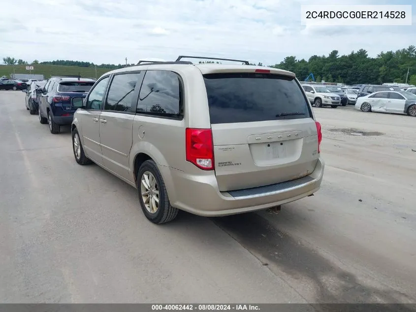 2014 Dodge Grand Caravan Sxt VIN: 2C4RDGCG0ER214528 Lot: 40062442