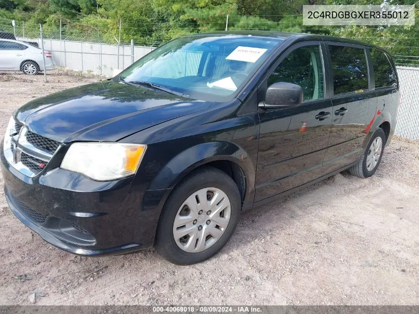 2014 Dodge Grand Caravan Se VIN: 2C4RDGBGXER355012 Lot: 40069018