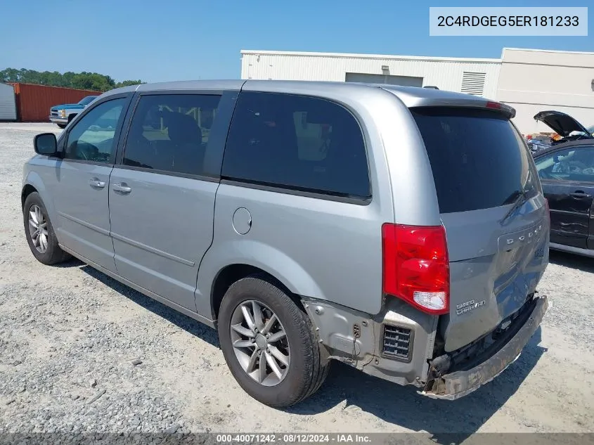 2014 Dodge Grand Caravan R/T VIN: 2C4RDGEG5ER181233 Lot: 40071242