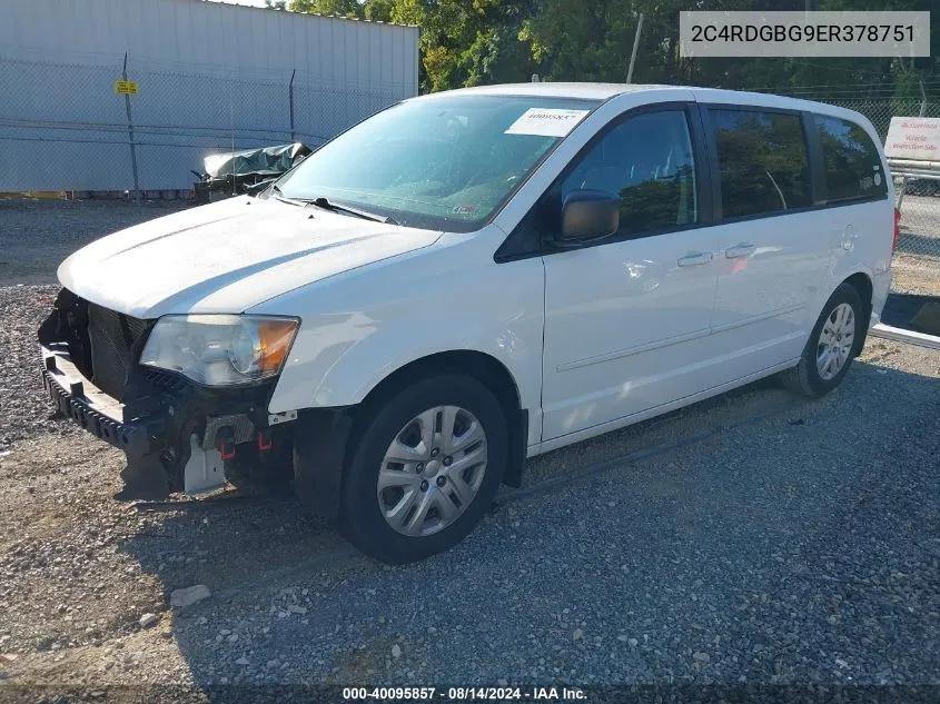 2C4RDGBG9ER378751 2014 Dodge Grand Caravan Se