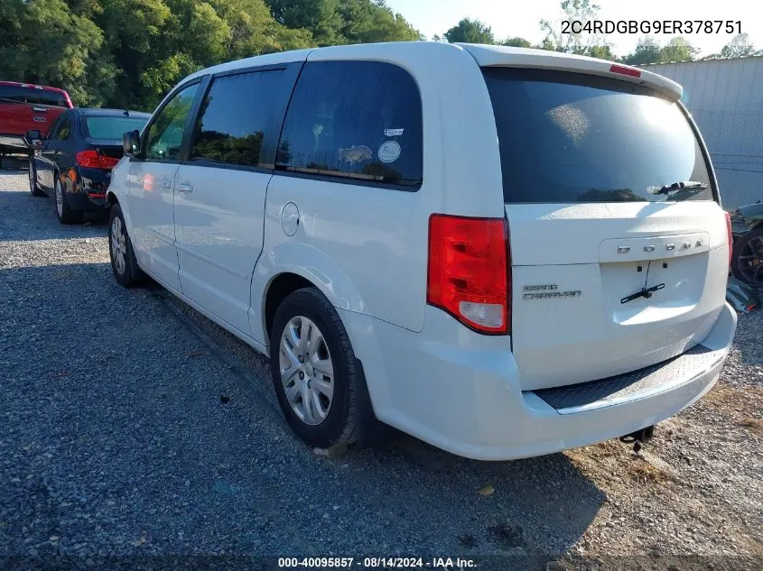 2014 Dodge Grand Caravan Se VIN: 2C4RDGBG9ER378751 Lot: 40095857