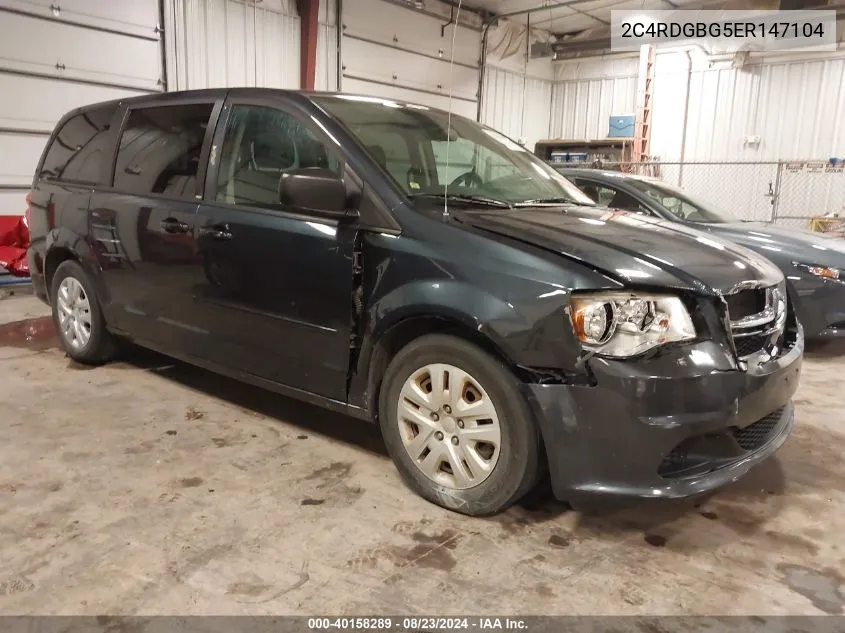 2014 Dodge Grand Caravan Se VIN: 2C4RDGBG5ER147104 Lot: 40158289