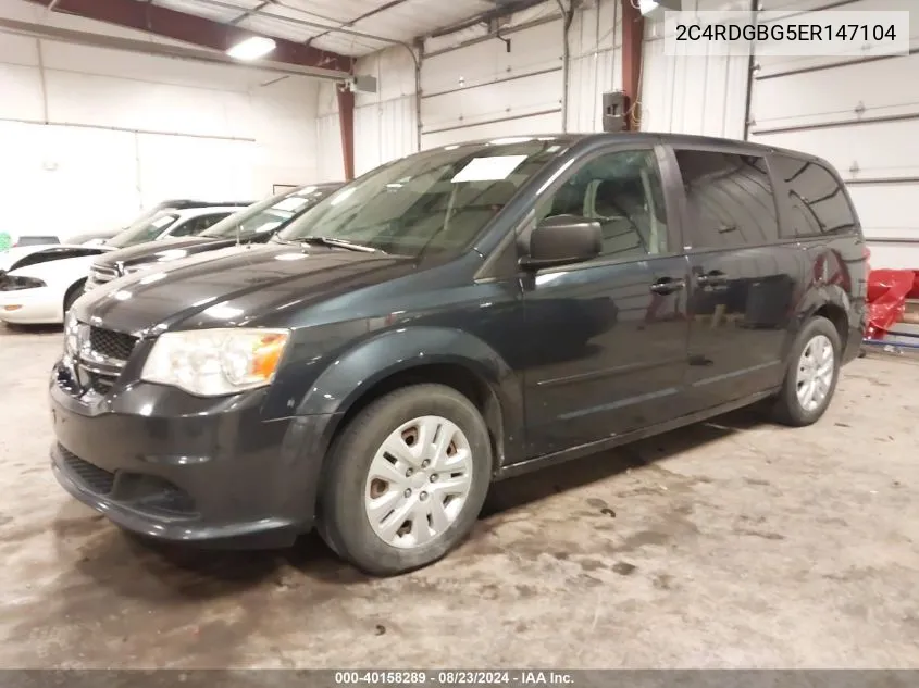 2014 Dodge Grand Caravan Se VIN: 2C4RDGBG5ER147104 Lot: 40158289