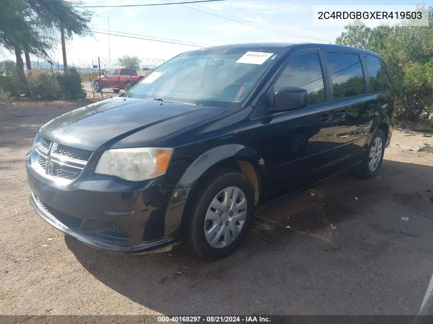 2014 Dodge Grand Caravan Se VIN: 2C4RDGBGXER419503 Lot: 40168297