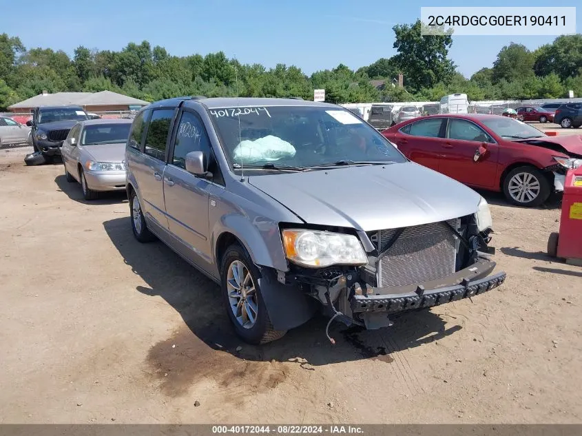 2014 Dodge Grand Caravan Sxt VIN: 2C4RDGCG0ER190411 Lot: 40172044