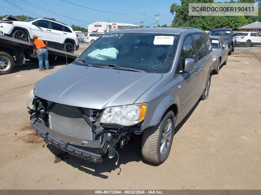 2C4RDGCG0ER190411 2014 Dodge Grand Caravan Sxt