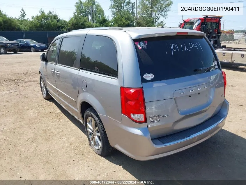 2014 Dodge Grand Caravan Sxt VIN: 2C4RDGCG0ER190411 Lot: 40172044