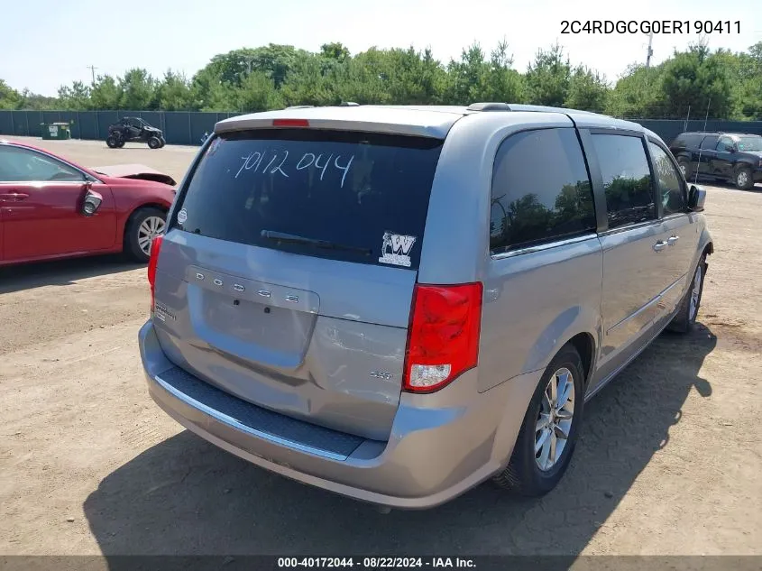 2C4RDGCG0ER190411 2014 Dodge Grand Caravan Sxt