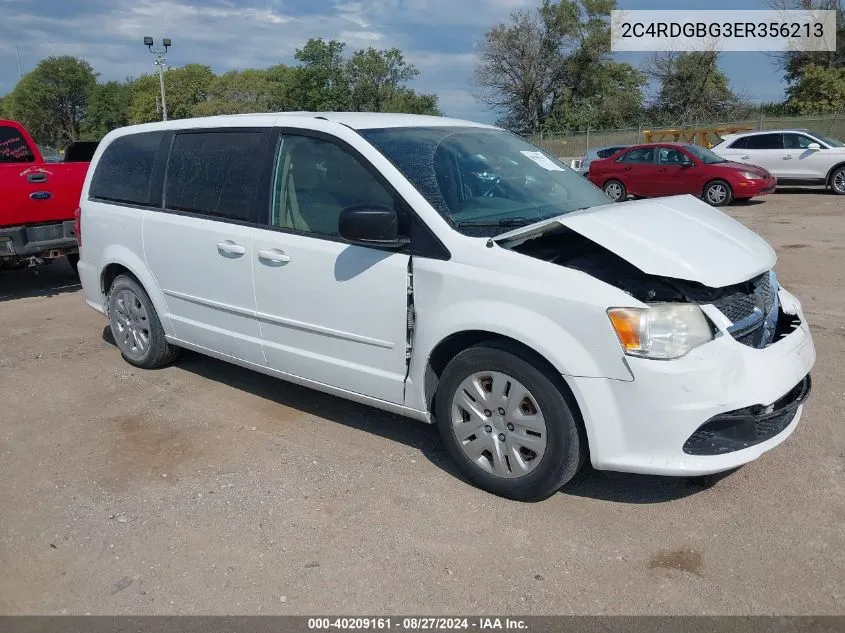 2014 Dodge Grand Caravan Se VIN: 2C4RDGBG3ER356213 Lot: 40209161