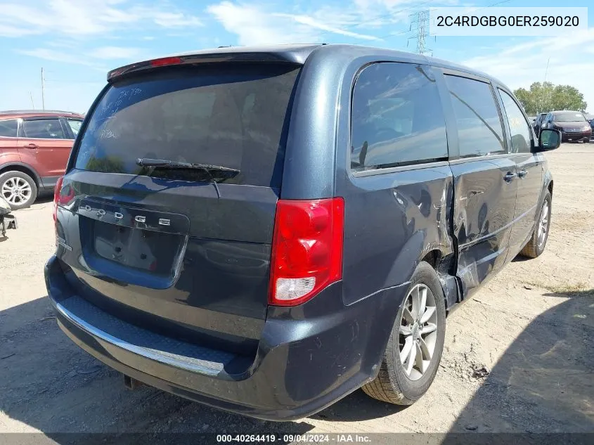 2014 Dodge Grand Caravan Se 30Th Anniversary VIN: 2C4RDGBG0ER259020 Lot: 40264419