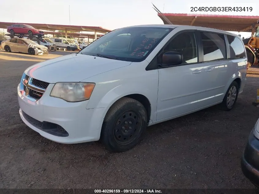 2014 Dodge Grand Caravan Se VIN: 2C4RDGBG3ER433419 Lot: 40296159