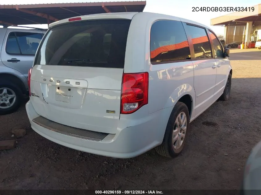 2014 Dodge Grand Caravan Se VIN: 2C4RDGBG3ER433419 Lot: 40296159