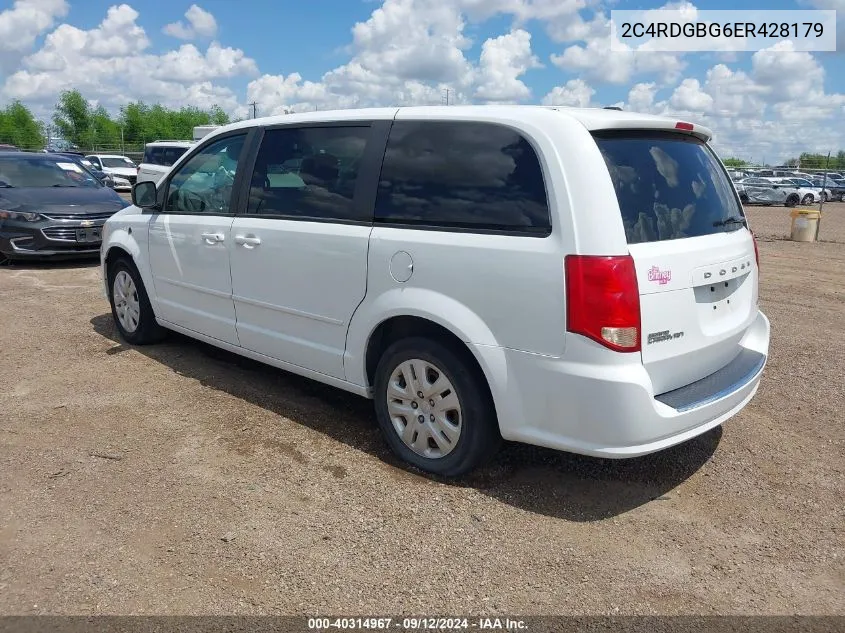 2014 Dodge Grand Caravan Se VIN: 2C4RDGBG6ER428179 Lot: 40314967