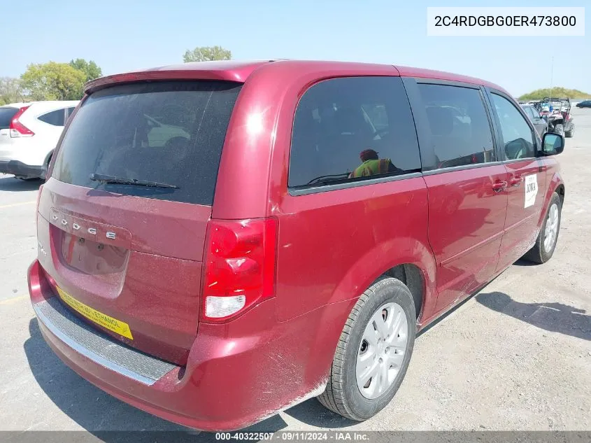 2C4RDGBG0ER473800 2014 Dodge Grand Caravan Se