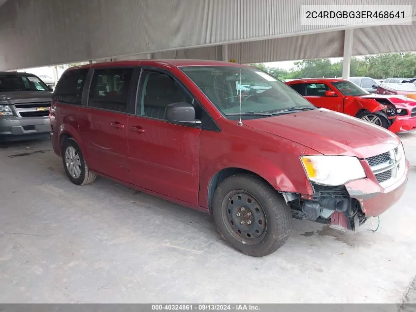 2014 Dodge Grand Caravan Se VIN: 2C4RDGBG3ER468641 Lot: 40324861