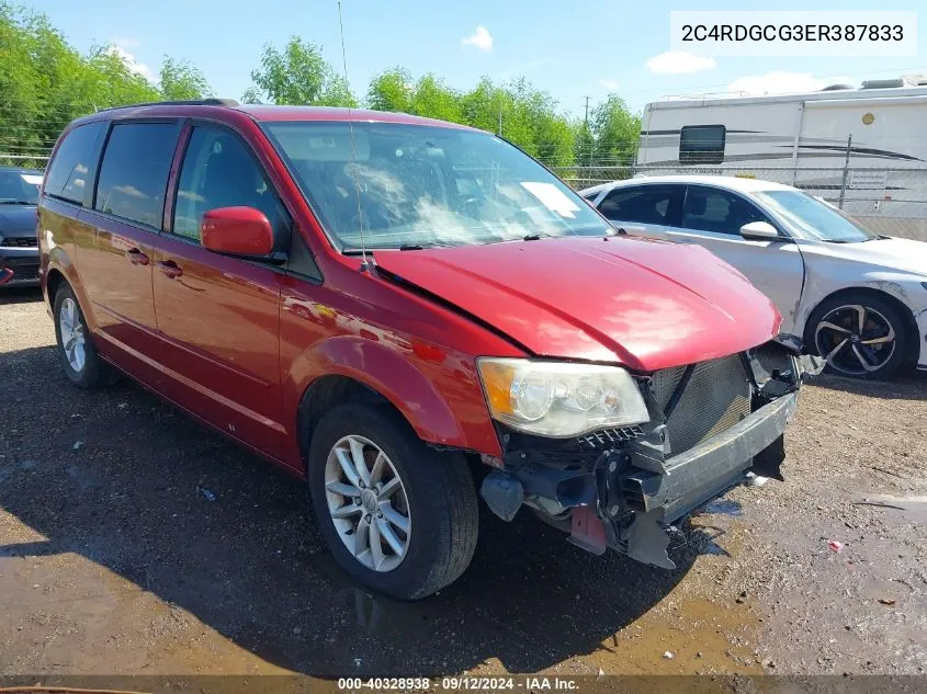 2014 Dodge Grand Caravan Sxt VIN: 2C4RDGCG3ER387833 Lot: 40328938