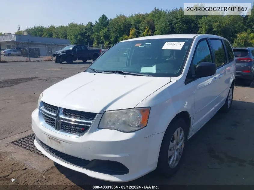 2014 Dodge Grand Caravan Se VIN: 2C4RDGBG2ER401867 Lot: 40331554