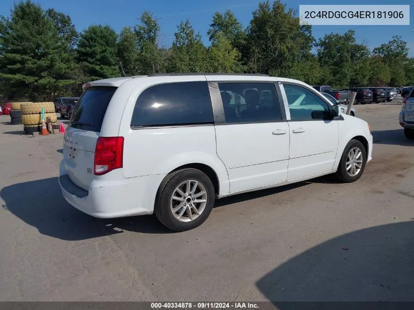 2014 Dodge Grand Caravan Sxt VIN: 2C4RDGCG4ER181906 Lot: 40334878