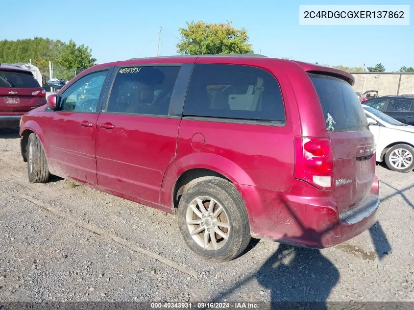 2014 Dodge Grand Caravan Sxt VIN: 2C4RDGCGXER137862 Lot: 40343931