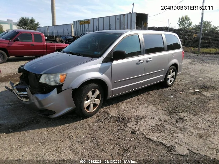 2014 Dodge Grand Caravan Se VIN: 2C4RDGBG1ER152011 Lot: 40352226